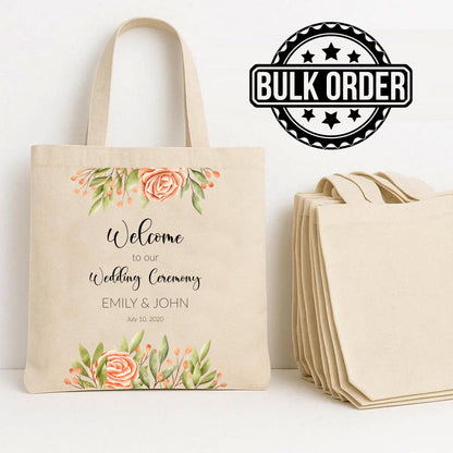 Custom Canvas Tote Bag - Reusable Shopping Bag | Eco-Friendly Wedding Favor & Corporate Gift