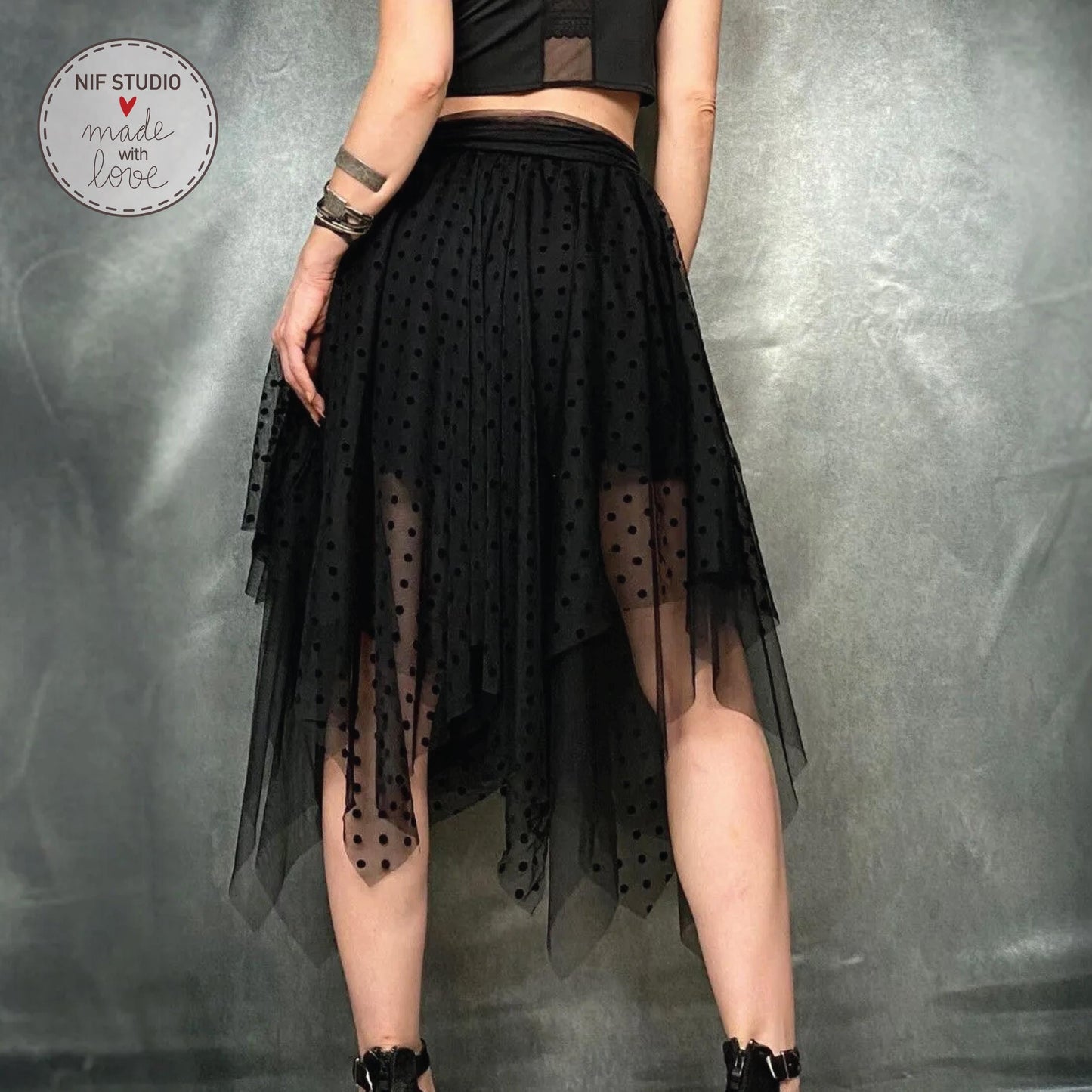 Black Tulle Tutu Skirt - Custom Bridesmaid Skirt With Elastic Waistband