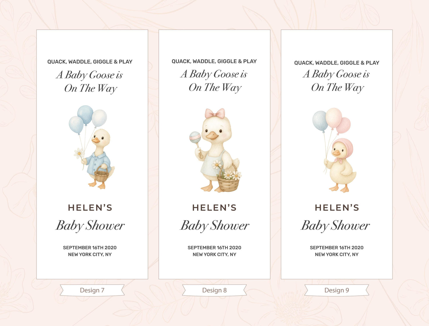 Design 7, Design 8, Design 9