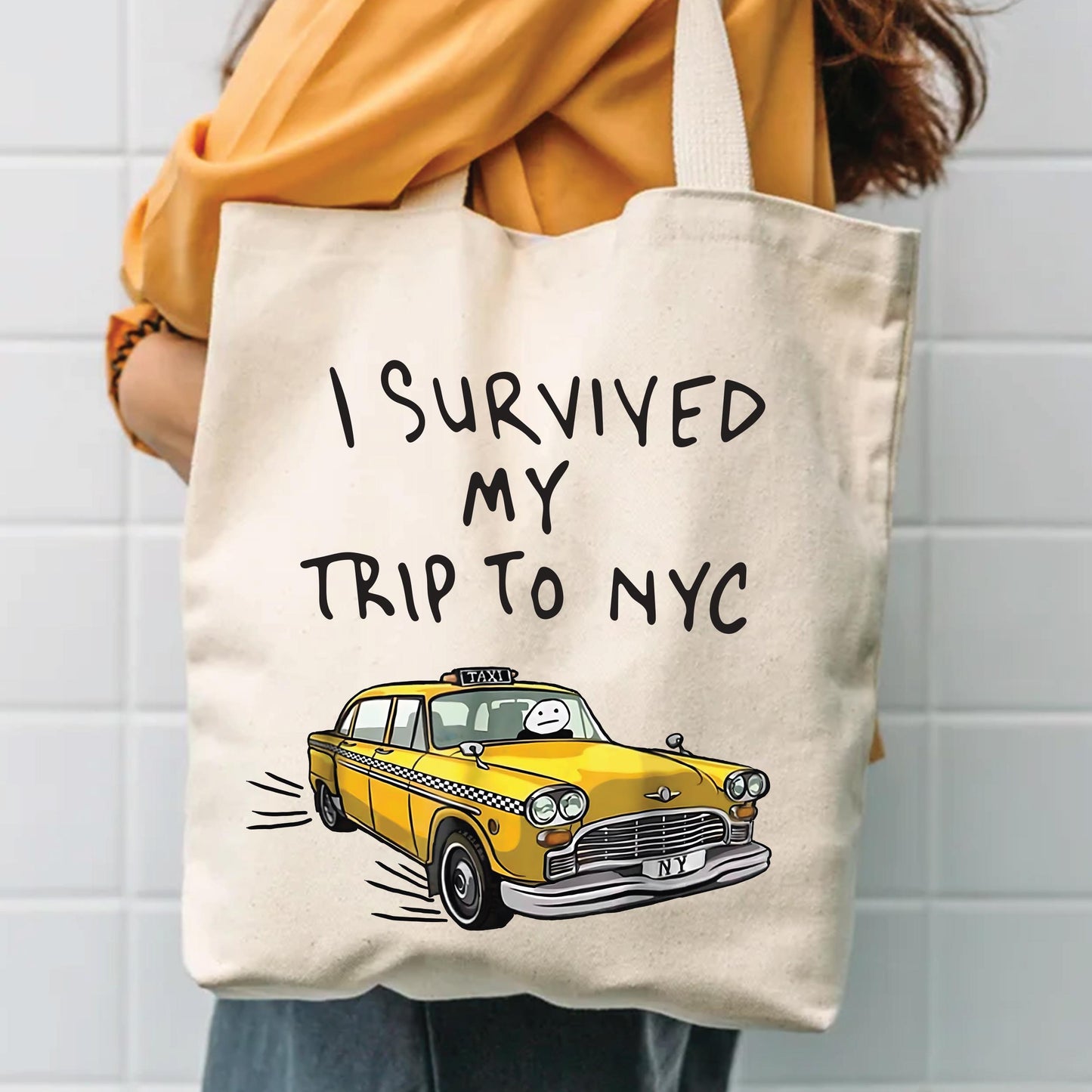 NYC Taxi T-Shirt – Funny New York Souvenir Cotton Graphic Tee Gift Idea