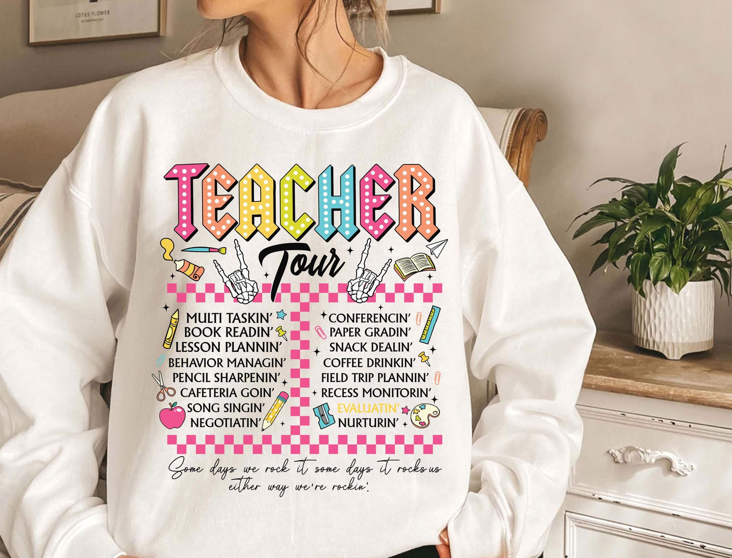 Cute Teacher Sweatshirt – Floral Teacher Tee | Trendy School Staff Shirt Gift