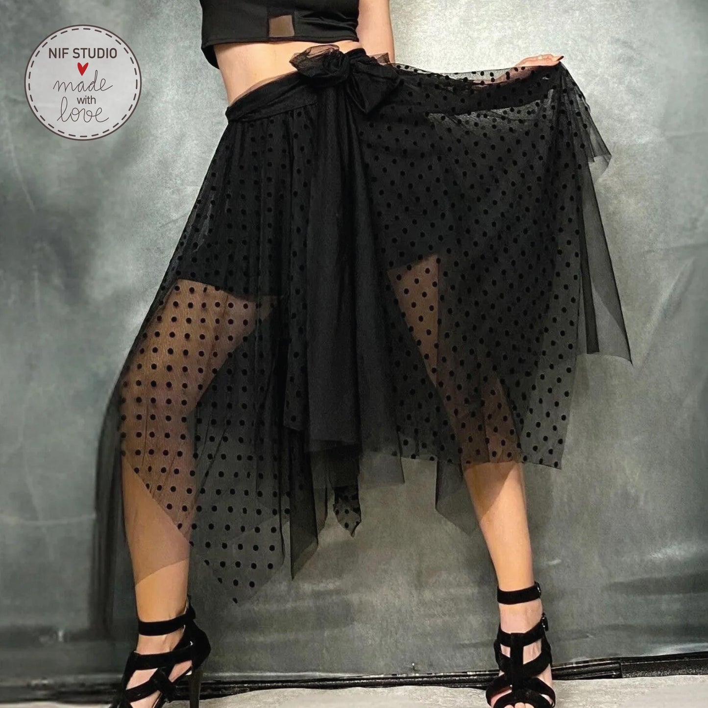 Black Tulle Tutu Skirt - Custom Bridesmaid Skirt With Elastic Waistband