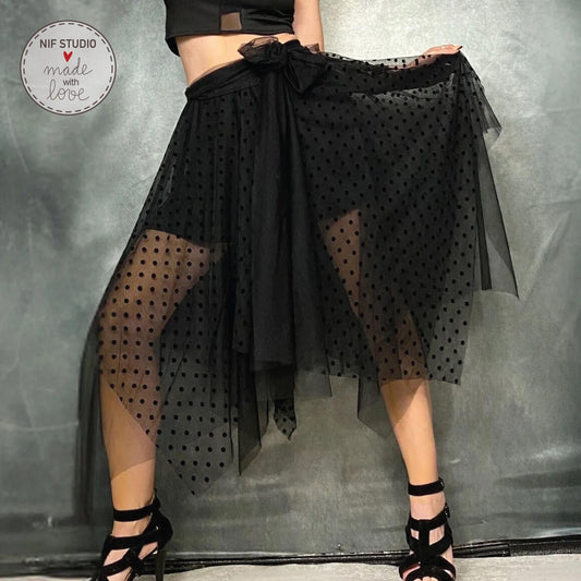 Black Tulle Tutu Skirt - Custom Bridesmaid Skirt With Elastic Waistband