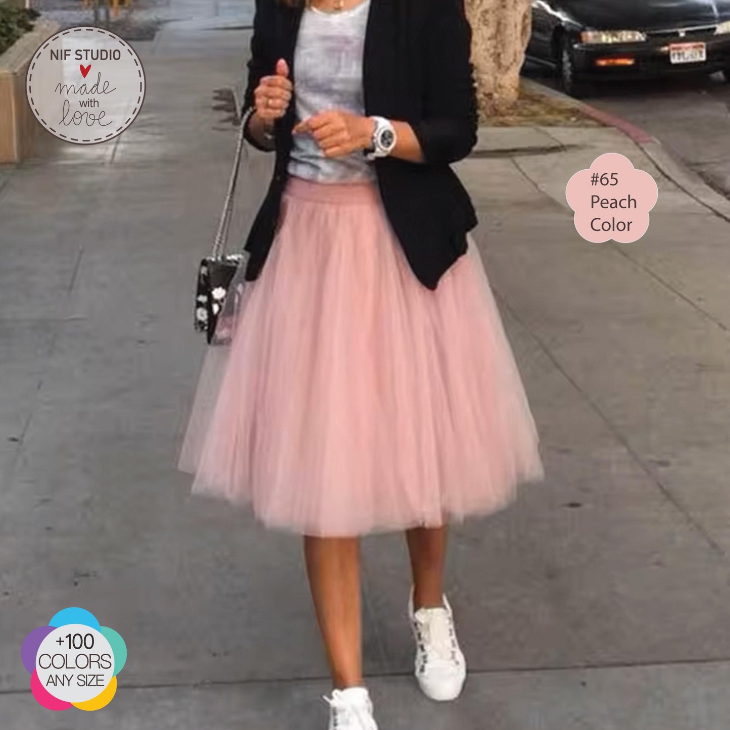 Mother Daughter Tutu - Custom Tulle Maxi Skirt With Elastic Waistband | Soft Satin