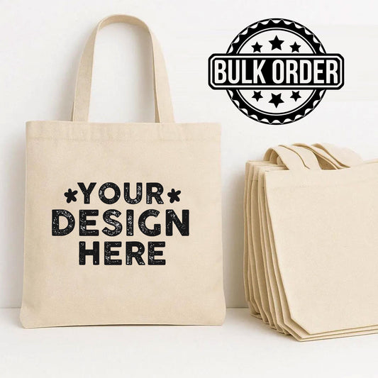 Cotton Canvas Tote Bag – Custom Logo Printed Bulk Wedding Favor Gift Bags