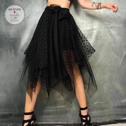 Black Tulle Tutu Skirt - Custom Bridesmaid Skirt With Elastic Waistband