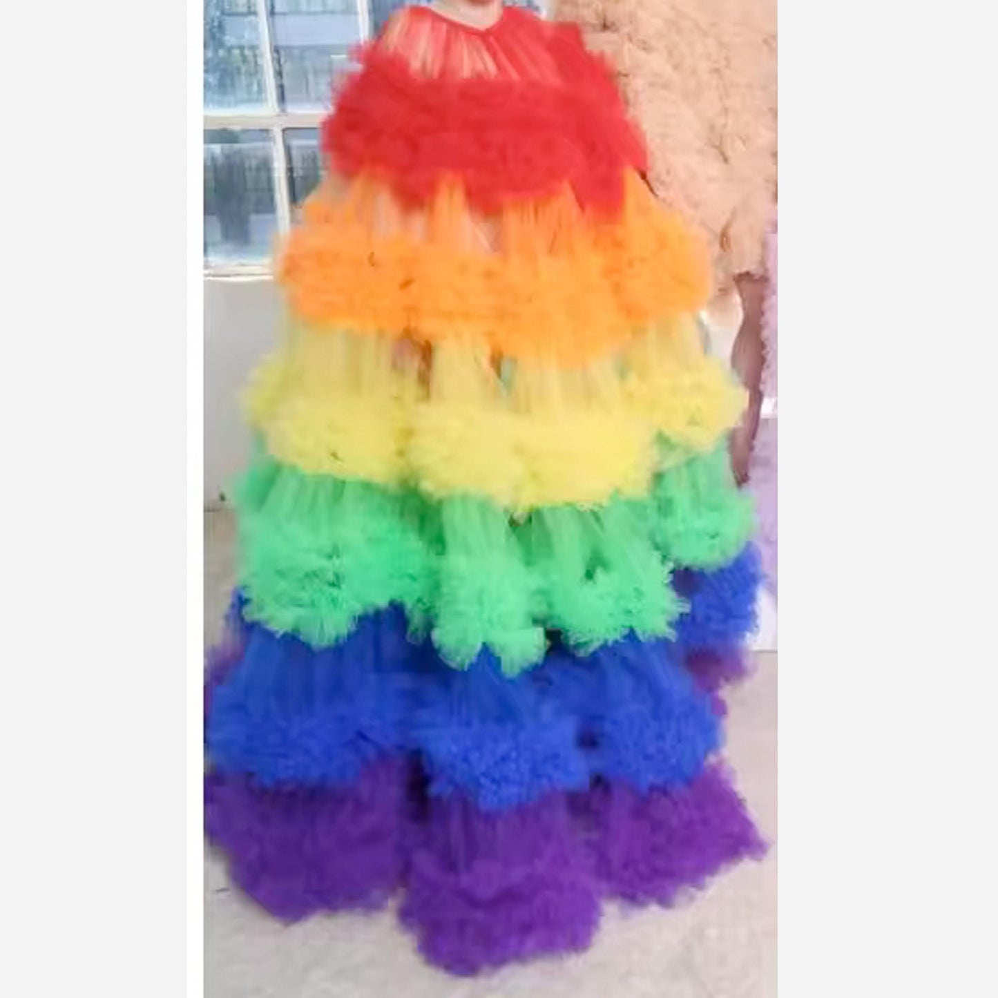 Rainbow Tutu Skirt - Custom Tulle Dress With Elastic Waistband For Pride Celebration