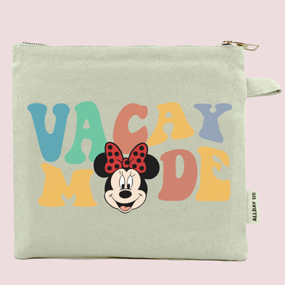 Cotton Canvas Tote - Durable Travel Tote Bag With Zippered Makeup Pouch Organizer