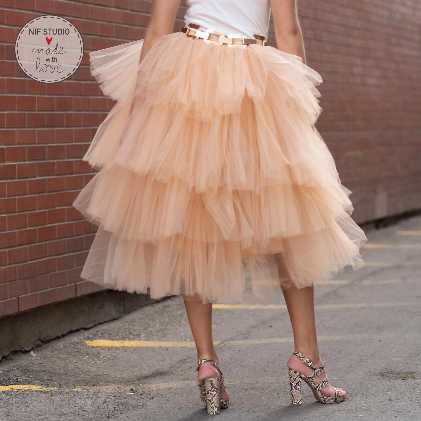 Mother Daughter Tutu | Custom Tulle Midi Skirt With Elastic Waistband & Satin Fabric