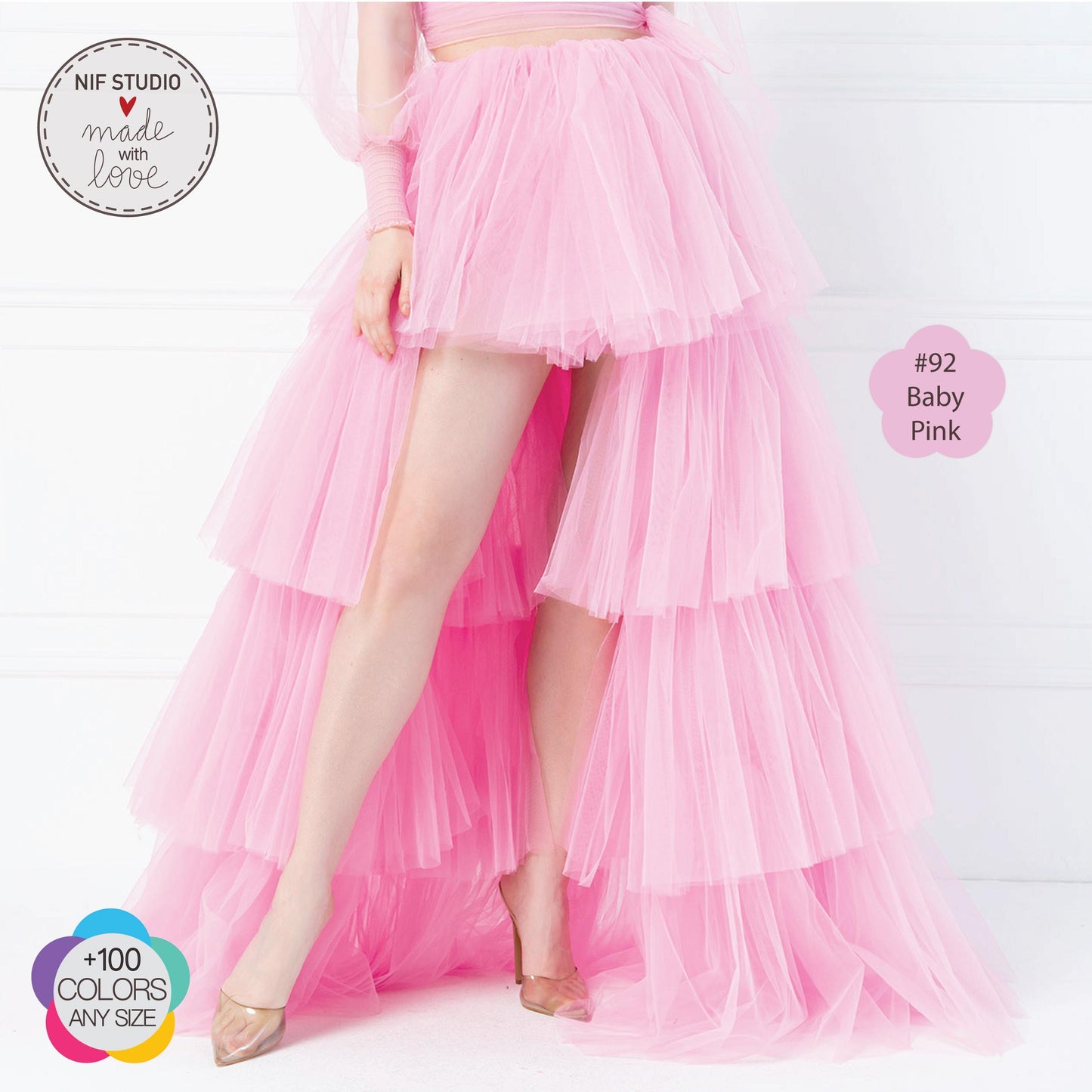 Mother Daughter Tutu - Custom Tulle Maxi Skirt With Elastic Waistband