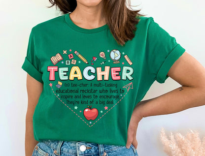 Trendy Teacher T-Shirt - Colorful Doodle Back To School Tee | Comfort Colors Soft Cotton
