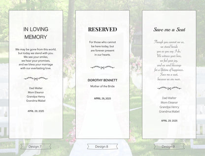 In Loving Memory Sign – Personalized Wedding Chair Banner | Rustic Memorial Decor