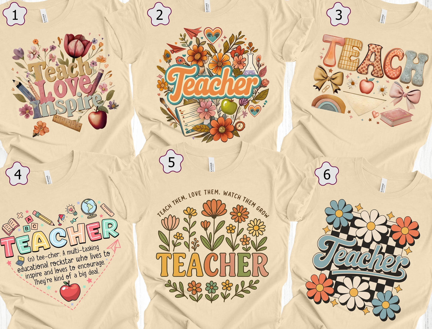 Trendy Teacher T-Shirt - Colorful Doodle Back To School Tee | Comfort Colors Soft Cotton