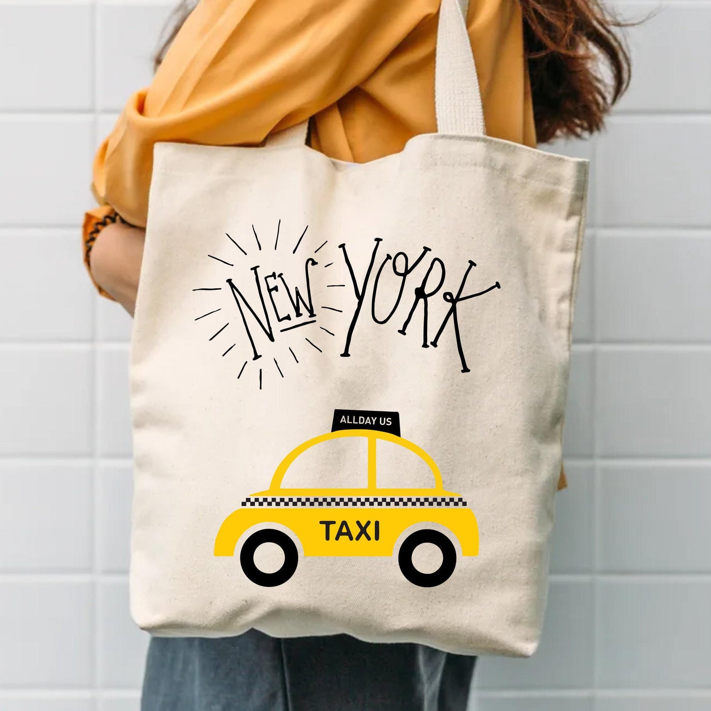 Cotton Tote Bag – Durable Canvas Tote with Zippered Makeup Pouch | NYC Gift