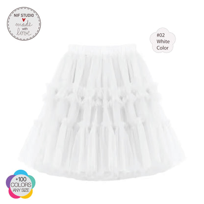 Mother Daughter Tutu - Custom Tulle Maxi Skirt With Elastic Waistband For Weddings