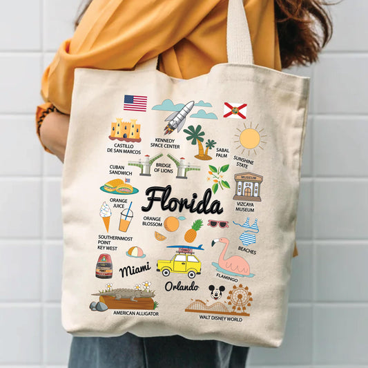 Florida Oranges Tote - Durable Cotton Canvas Bag | Sunshine State Souvenir