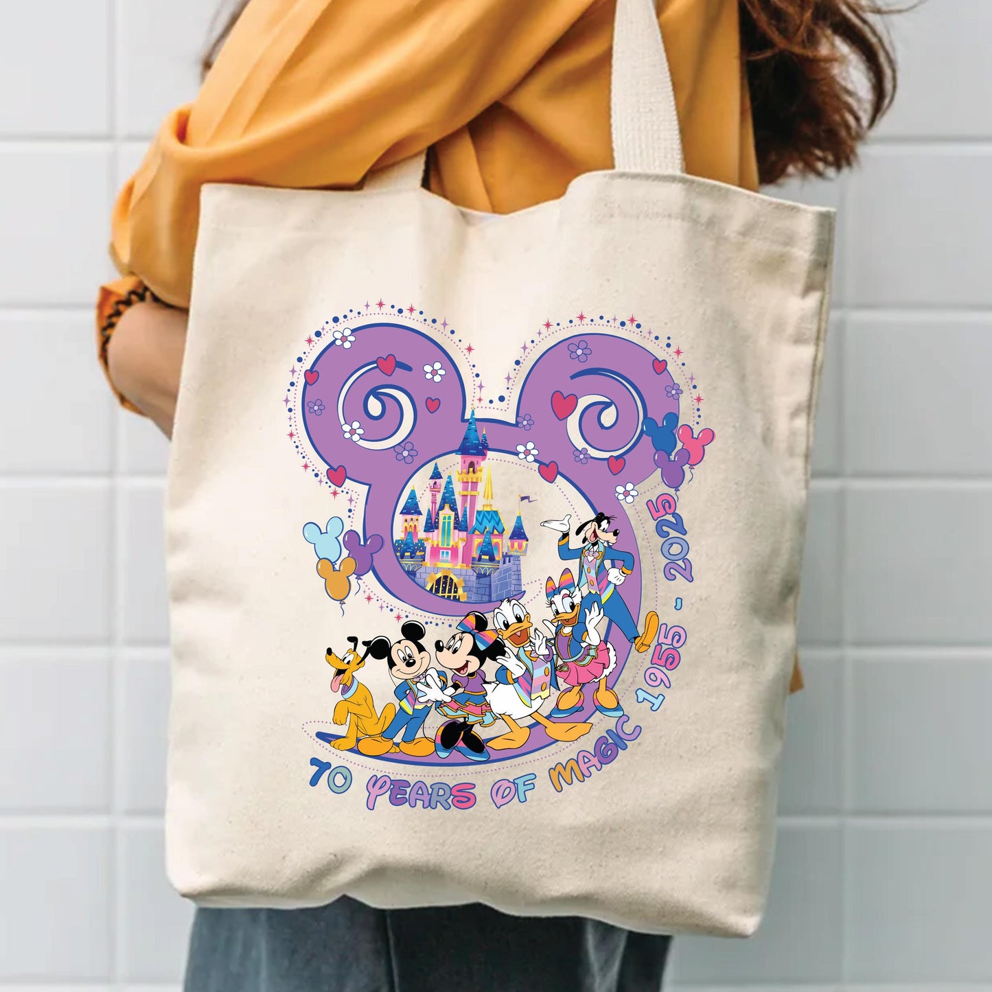 Disney Mickey Tote - Durable Cotton Canvas Large Family Matching Bag