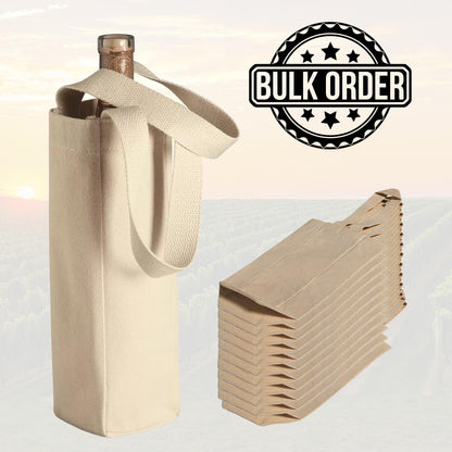 Custom Wine Tote – Reusable Cotton Canvas Bag With Strong Handles & Reinforced Stitching