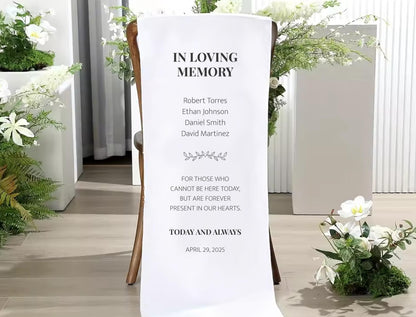 Wedding Chair Banner – Personalized Rustic Memorial Wedding Sign Tribute