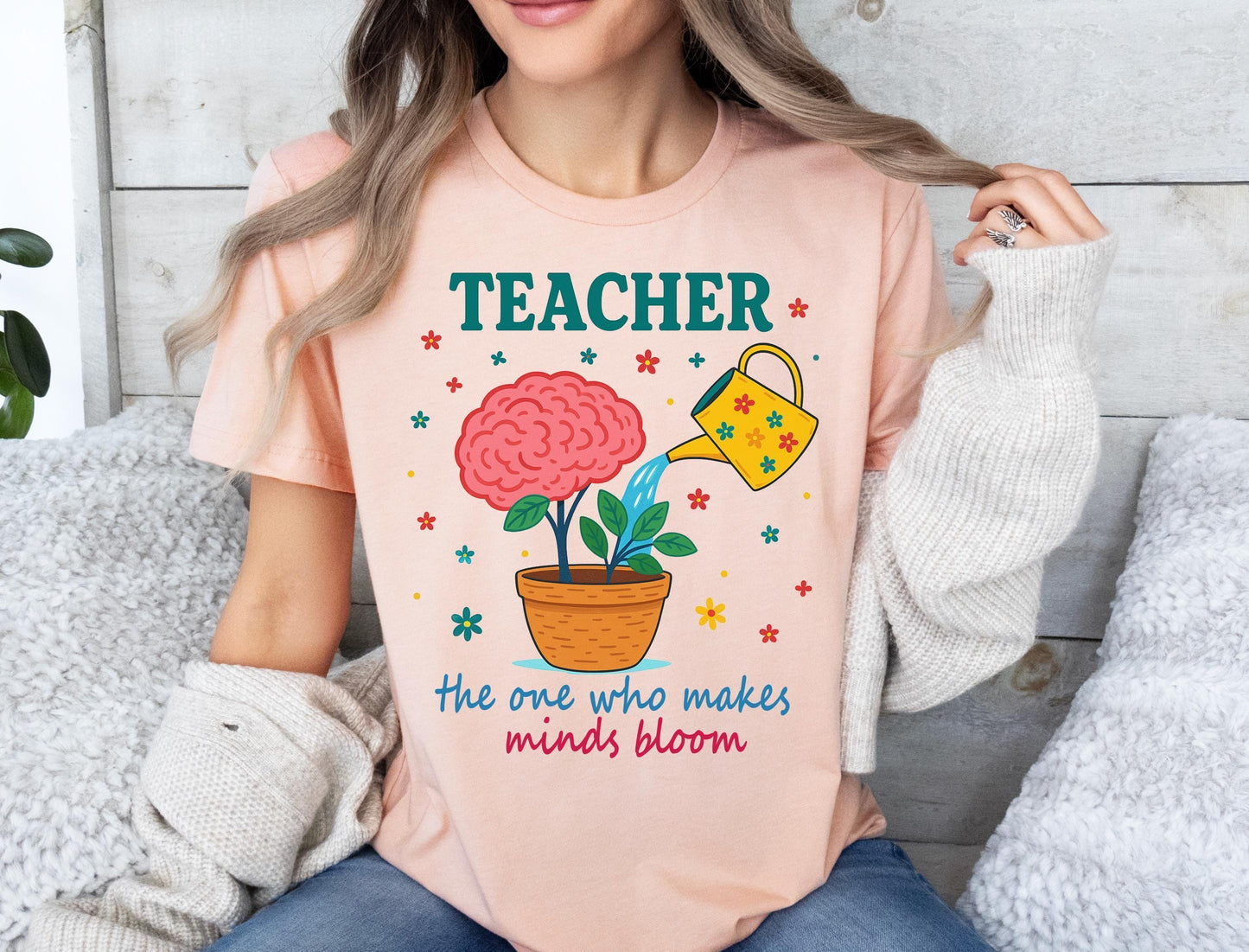 Teacher Bloom Shirt – Cute Floral Sweatshirt | Soft Cotton Teacher Gift