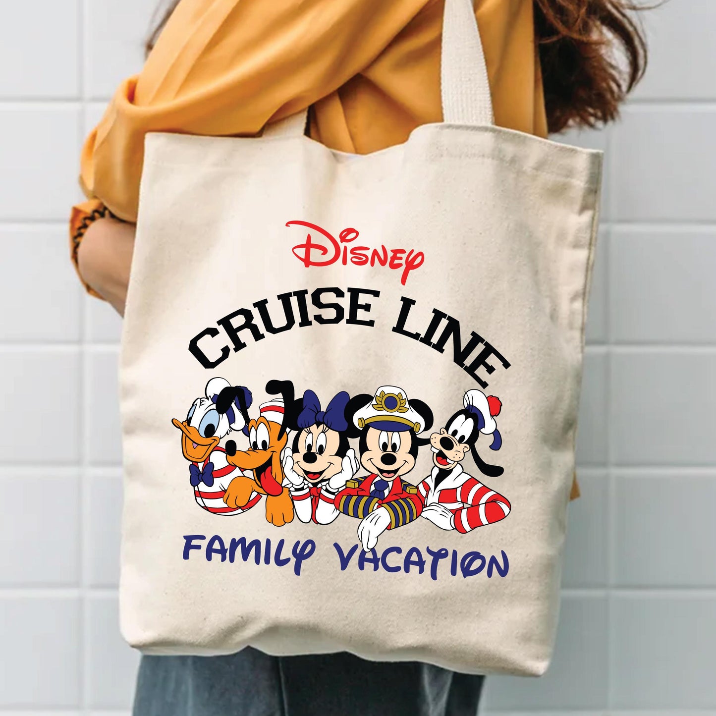 Disney Cruise Tote Bag – Durable Cotton Canvas Family Matching Travel Tote