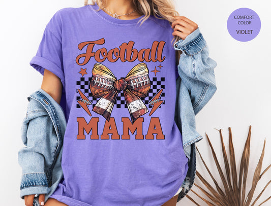 Football Mama Tee - Retro Football Shirt | Soft Cotton Game Day Shirt