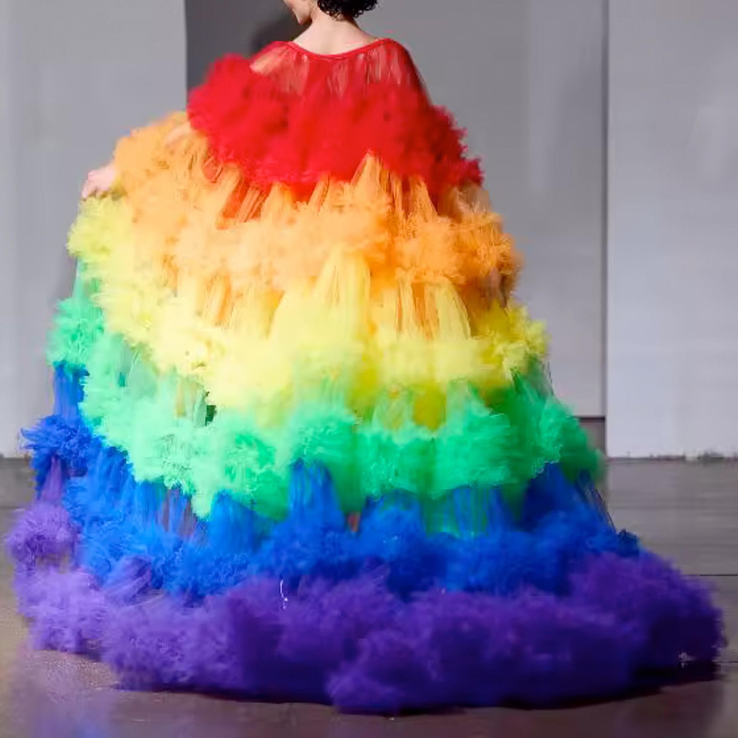 Rainbow Tutu Skirt - Custom Tulle Dress With Elastic Waistband For Pride Celebration