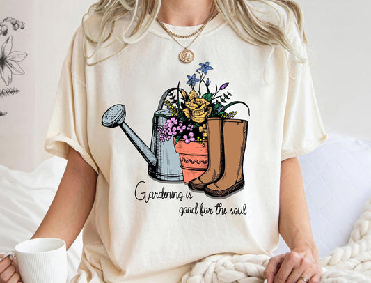 Gardening Soul Tee – Soft Cotton Shirt | Classic Unisex Fit | Plant Lover Gift