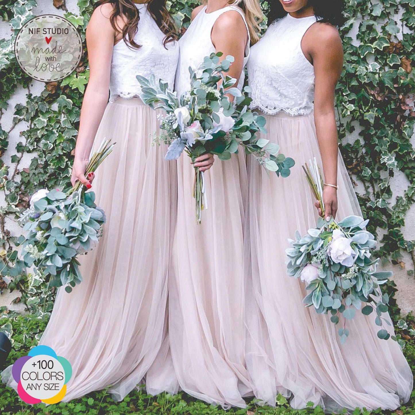 a group of women standing next to each other