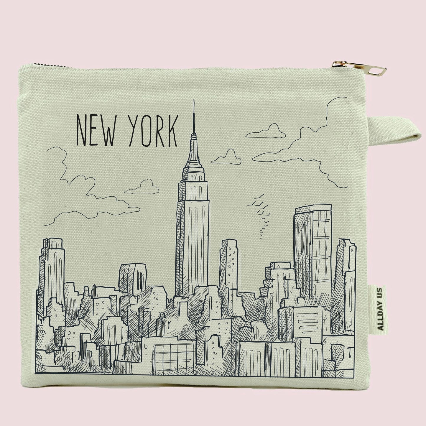 Cotton Canvas Tote - Durable Canvas Tote Bag With Zippered Makeup Pouch