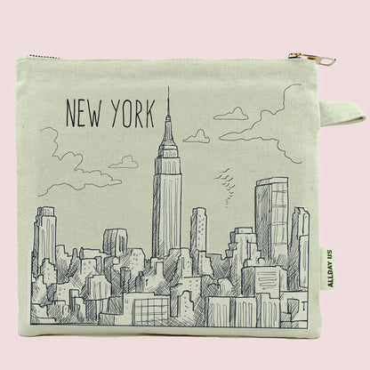 Cotton Canvas Tote - Durable Canvas Tote Bag With Zippered Makeup Pouch