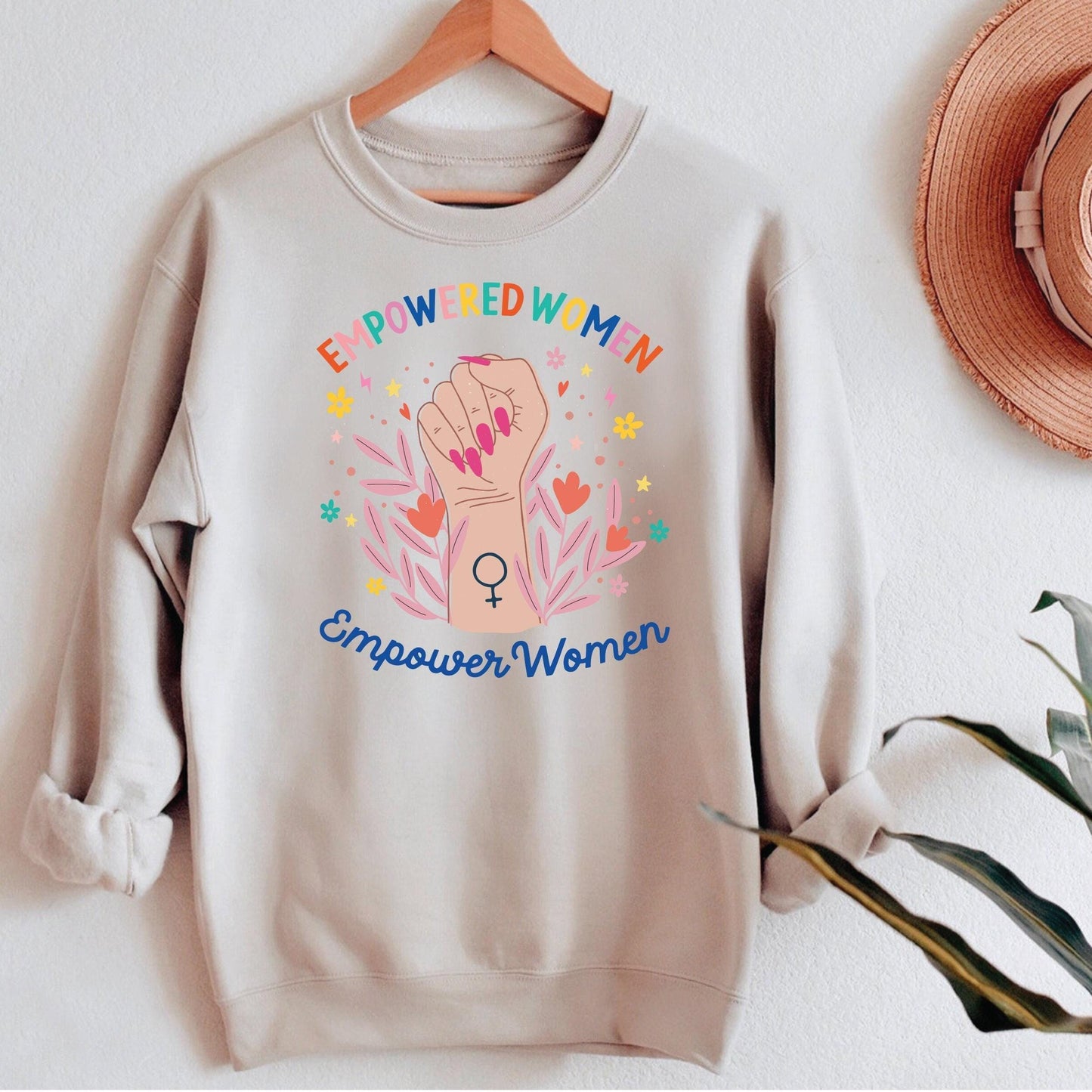 Empowered Women Hoodie – Feminist Graphic Pullover | Soft Cotton Sweatshirt