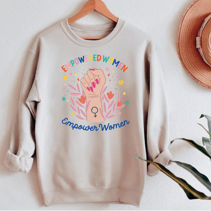 Empowered Women Hoodie – Feminist Graphic Pullover | Soft Cotton Sweatshirt