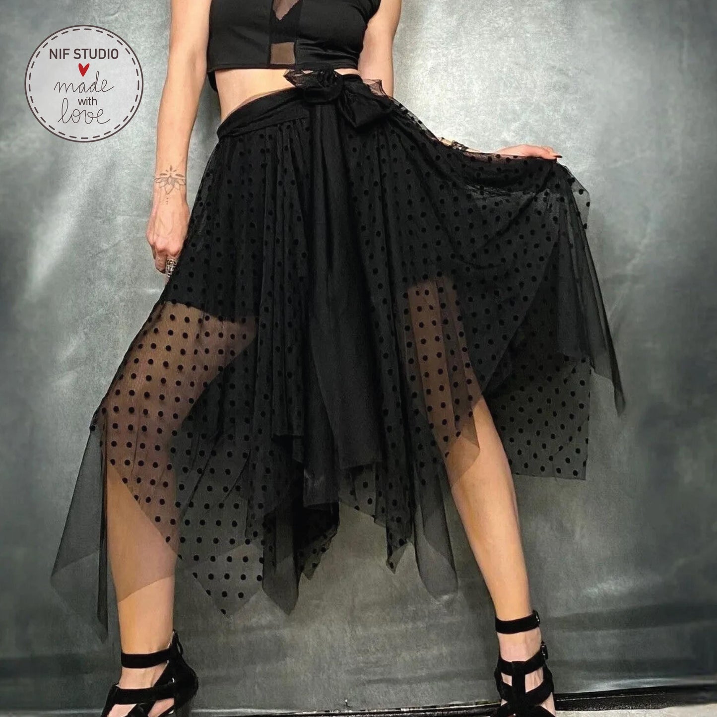 Black Tulle Tutu Skirt - Custom Bridesmaid Skirt With Elastic Waistband