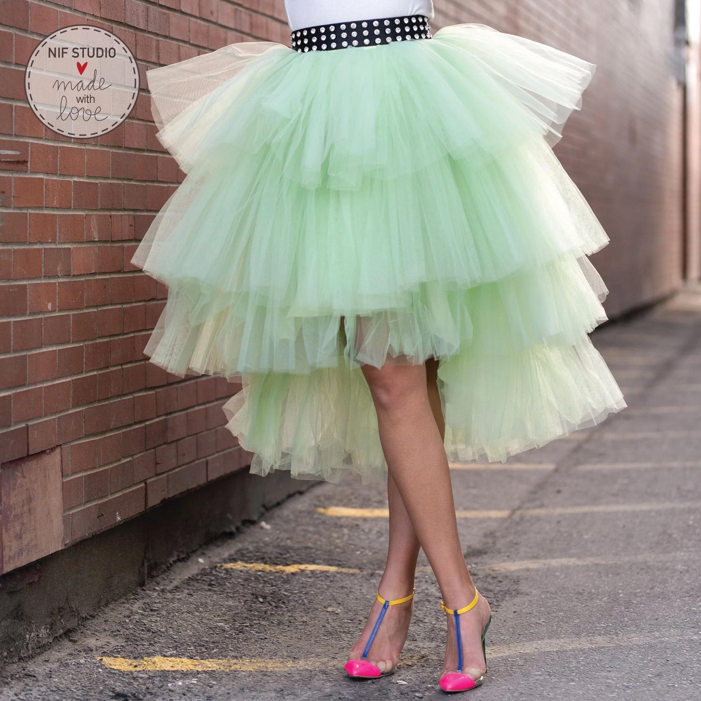 Mother Daughter Tutu | Custom Tulle Midi Skirt With Elastic Waistband & Satin Fabric
