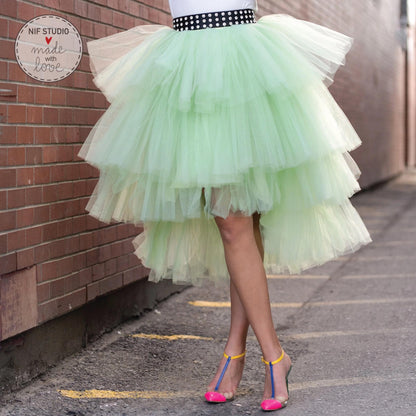 Mother Daughter Tutu | Custom Tulle Midi Skirt With Elastic Waistband & Satin Fabric