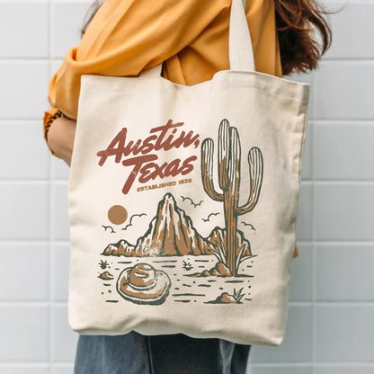 Canvas Tote Bag - Large Cotton Canvas Travel Tote With Zippered Pouch