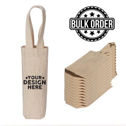 Custom Wine Tote – Reusable Cotton Canvas Bag With Strong Handles & Reinforced Stitching